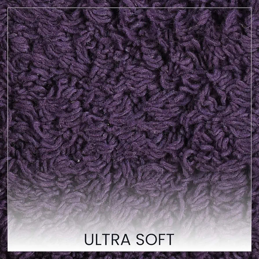 Sashaa World Solid Anti-skid Cotton Bathmat And Contour Set For Bathroom Colour Purple
