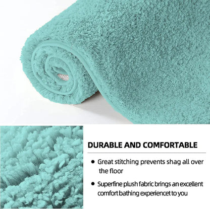 Luxe Home International Microfiber Runner Super Soft Non Slip Vegas Rugs For Bedroom  2X5 Ft Colour Aqua