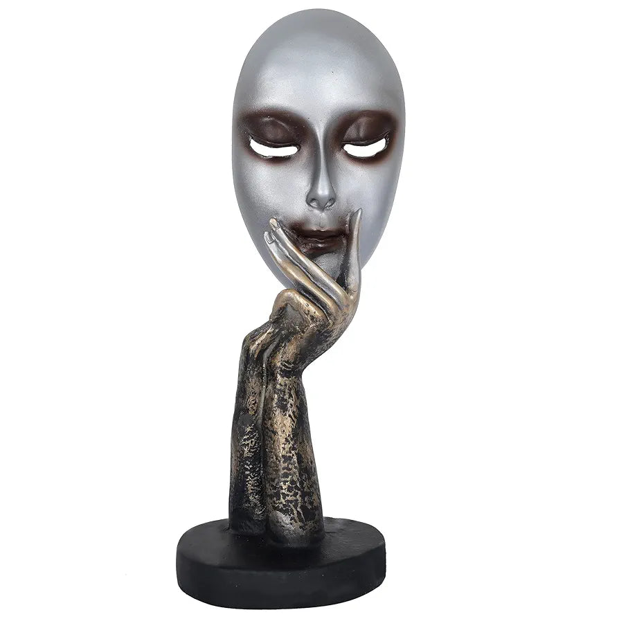Zart Presents New Lady Face Silver Showpiece Perfect for Living Room