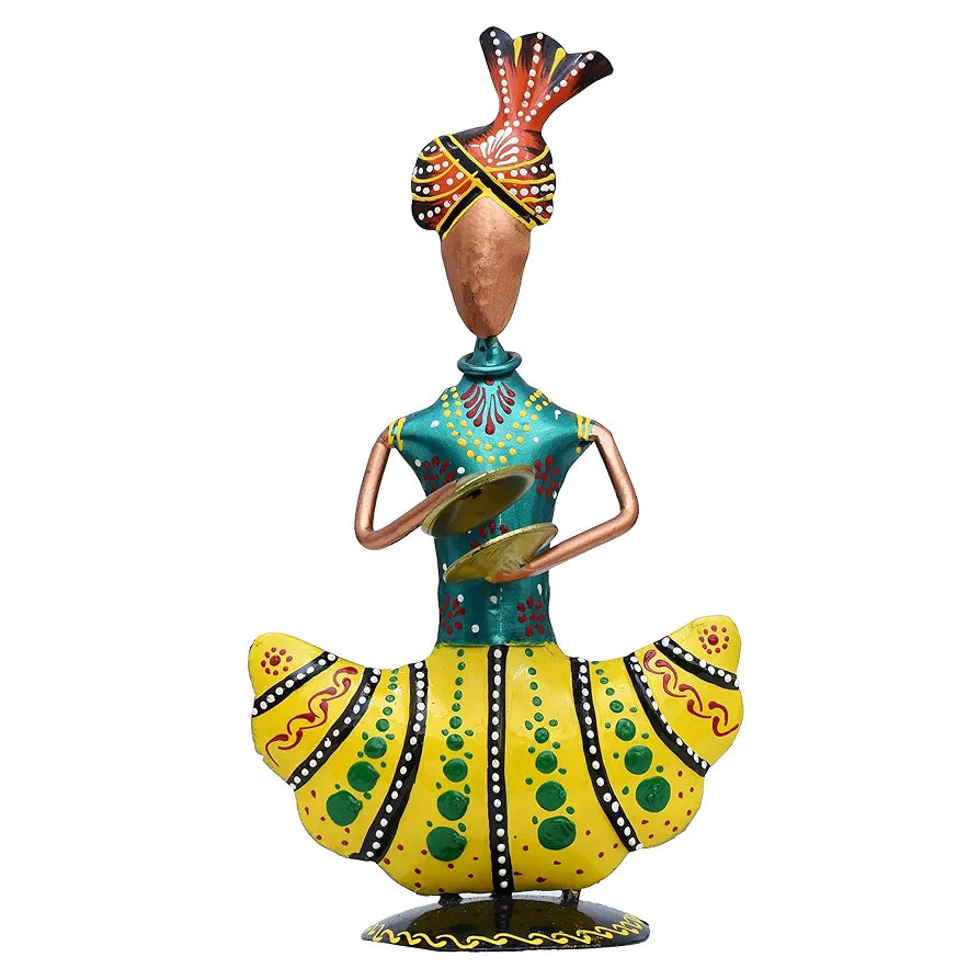Kraftskala Metal Figurines for Home Decor Traditional Rajasthani Musicians Pack of 3