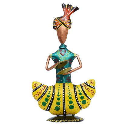Kraftskala Metal Figurines for Home Decor Traditional Rajasthani Musicians Pack of 3