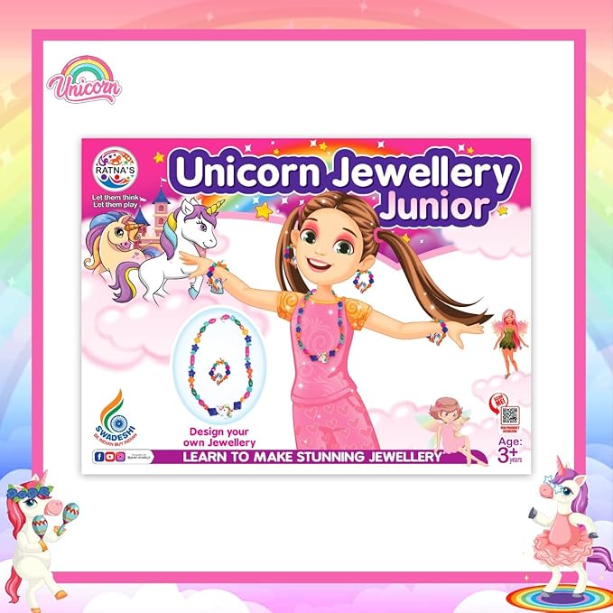 Ratna's Unicorn Jewellery Junior | Diy Kit for Girls to Make Necklaces, Earnings, Bracelets