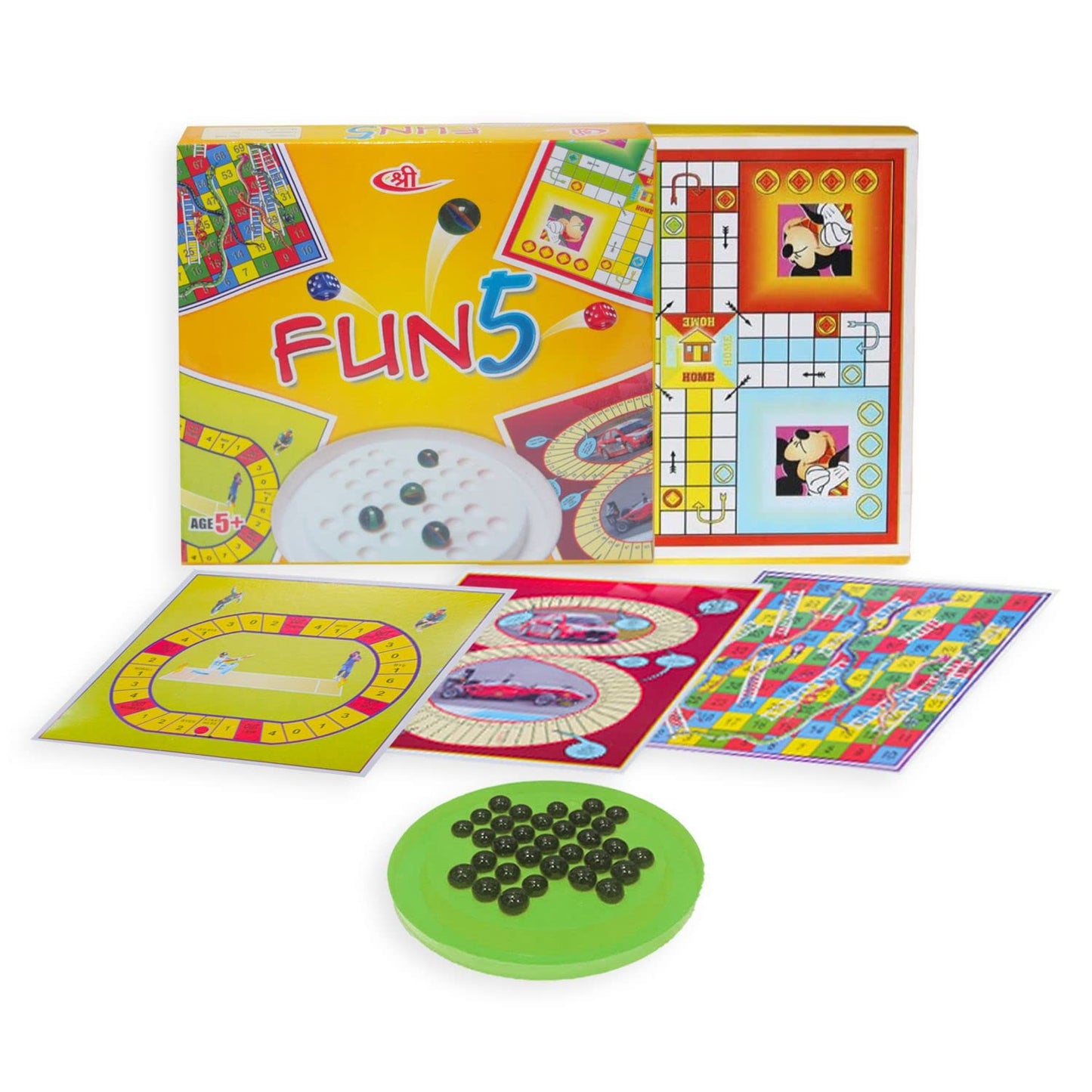Kids Mandi Ultimate Fun 5-in-1 Board Game Set for Kids & Family