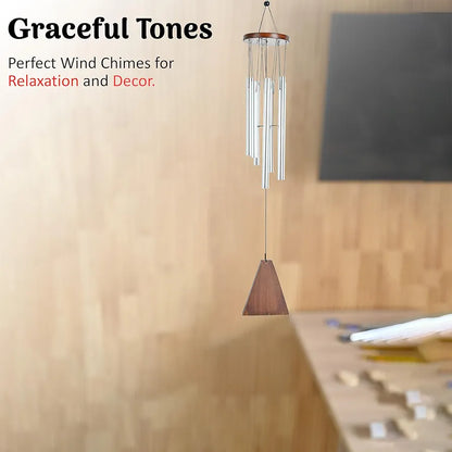 Wind Chimes – Silver 6-Pipe Hanging Showpiece Wind Chime -033-A