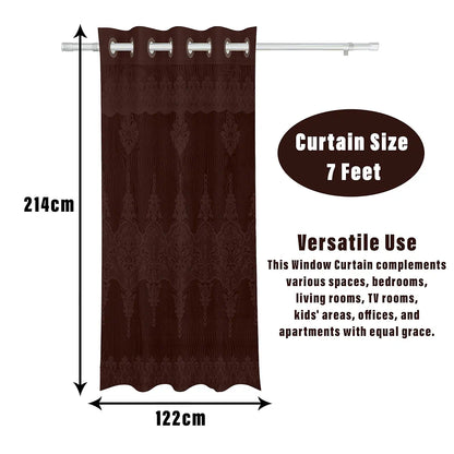 Kuber Industries Door Curtains Premium for Bedroom Sheer Curtain with 8 Rings SY15ZZ Brown