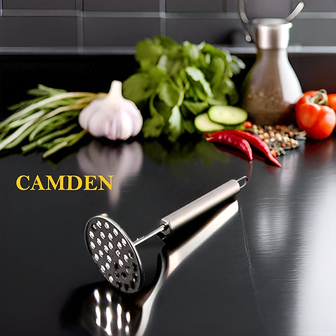 Camden Stainless Steel Potato Masher and Vegetables Masher Paav Bhaji Masher Silver