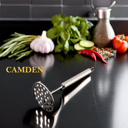 Camden Stainless Steel Potato Masher and Vegetables Masher Paav Bhaji Masher Silver