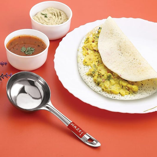 Hazel Stainless Steel Round Dosa Ladle Laddle Spoodle Spoon 8 cm Dia