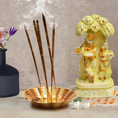 Pure Source India Handcrafted Brass Incense Holder 5 Stick Burner Nice Gold