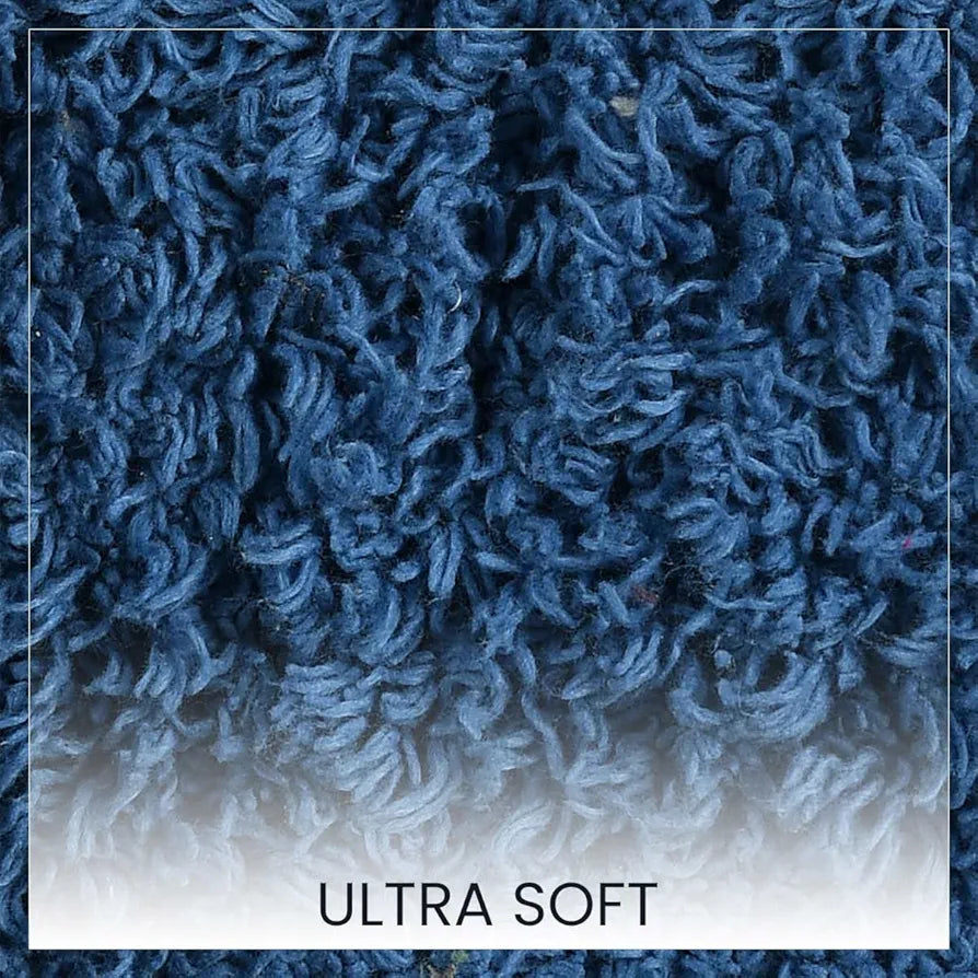Sashaa World Solid Anti Skid Bathmat And Contour Cotton Colour Navy