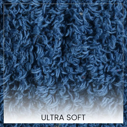 Sashaa World Solid Anti Skid Bathmat And Contour Cotton Colour Navy