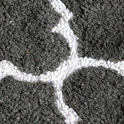 The Home Talk Cotton Bathmats Water Absorbent Runners Quatrefoil Design Rugs Floor Mats Dark Grey