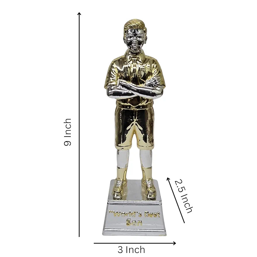 Gold Art India Best Son Figurine Gold & Silver Plated World's Best Son
