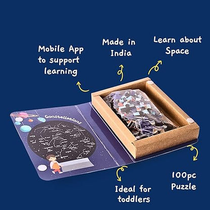 Toynama Educational Toys for Kids Air and Space Treasures 100 Pcs Jigsaw Puzzles Ages 3+ Cultural Interactive