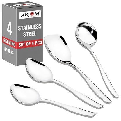 Axiom Serving Tools Stainless Steel 4 Piece Heavy Gauge Non-Stick Set of 1 Soup Ladle