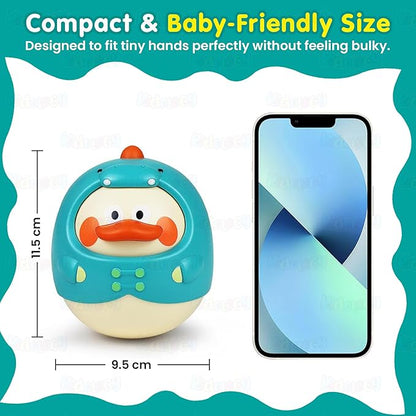 Kidology Tummy Time Roly Poly Baby Toy with Teether Green Colour