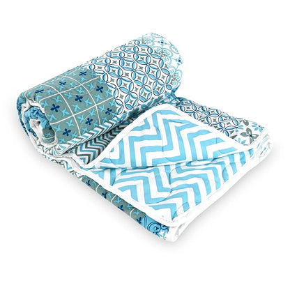 Divine Casa 120 GSM Microfiber Reversible Kids Single Bed Comforter Ultra-Soft Toddler Blanket Colour Aquarius Tile