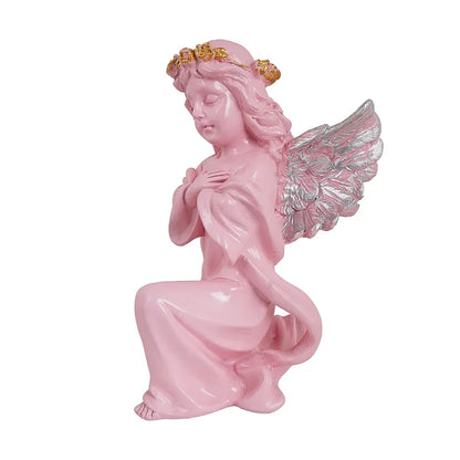 Zart Angel Girl Silver Winged Girl Statue for Home Decor Item