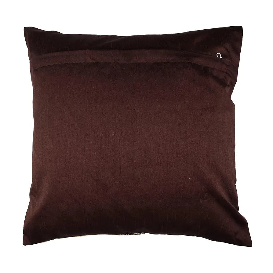 Kuber Industries Cushion Cover Pillow Covers Center Lace Cushion Covers Set of 5 Brown