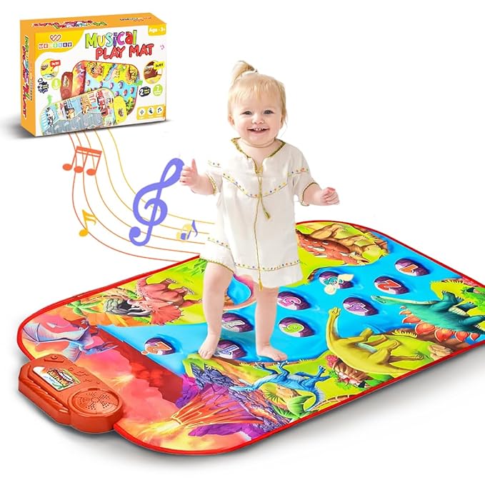 Wembley Dinosaur Musical Mat for Kids Ages 3+ Baby Piano Play Mat