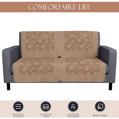 Kuber Industries Set of 6 Net Durable 2+1 Seater Sofa Covers for Living Room Self Net Hawaii Camel Brown