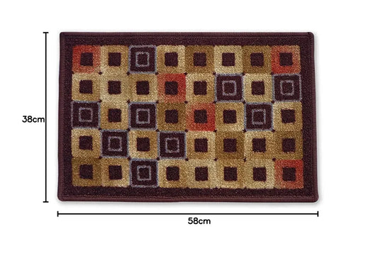 Status Contract Nylon Anti Slip Floor Door Mat in Home Kitchen Office Entrance Mats  Rectangular Colour Brown