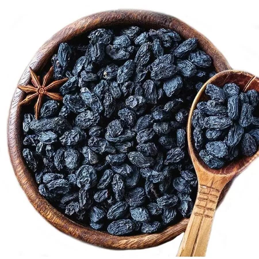 Nutri Organics Premium Afghani Black Raisins With Seeds 200g | Kali Kishmish | Munakka Dry Fruits | Delicious & Healthy Snack | High in Antioxidants, Naturally Sweet & tasty