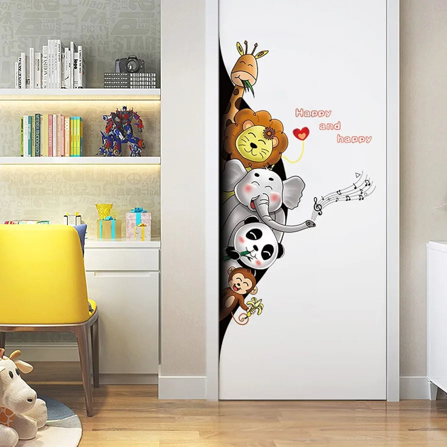 Jaamso Royals Animal Black Holewall Stickers for Kid Wall Stickers for Kids Room Animal Black Hole Aisle Porch Wallsticker