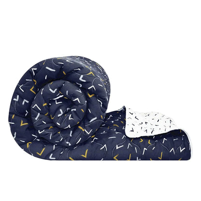 Divine Casa Microfiber 150 GSM Reversible Double Bed Comforter Ultra Soft & Lightweight Blanket Colour Navy Blue