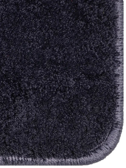 Saral Home Neo Shaggy Yarn Anti-Skid Round Mats Colour Navy Blue