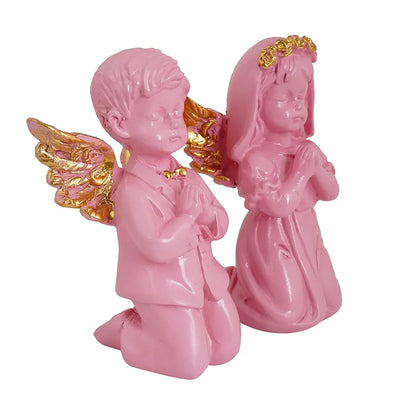 Zart Angel Girl & Wings Boy Sttaue for Home Décor Showpiece Angel Set