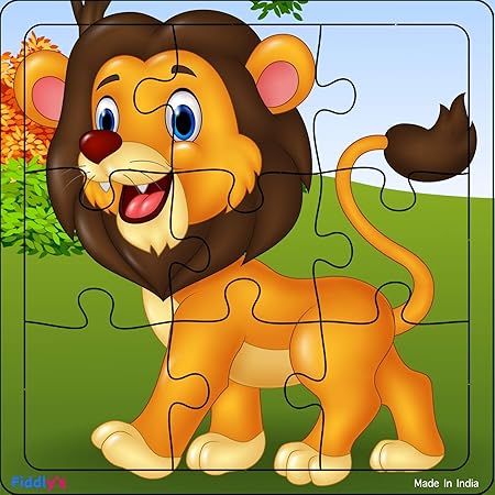 Fiddly's Wooden Jigsaw Puzzle for Children Paperless Puzzle - 9 Pieces | Pack of 6