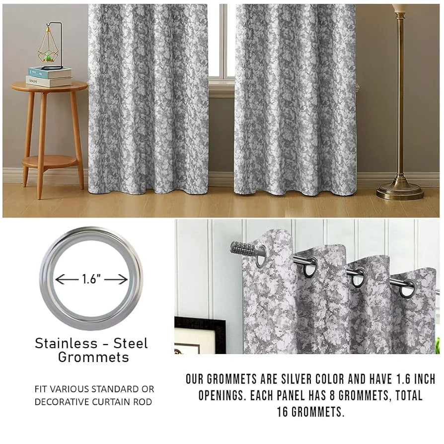 Cloth Fusion Velvet Long Grommet Door Opaque Curtain 9 Feet Set Of 2 248 White