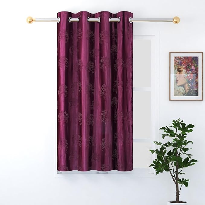 Fresh From Loom Window Floral Blackout Curtains 6 Feet Long High Tenacity Yarn Polyester
