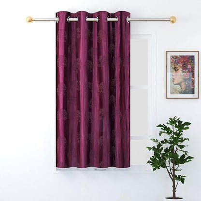 Fresh From Loom Window Floral Blackout Curtains 6 Feet Long High Tenacity Yarn Polyester