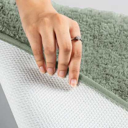 Luxe Home International Microfiber Bath Mat Super Soft Non Slip Vegas Rectangular Mats 45x75 cm Colour Pastel Green