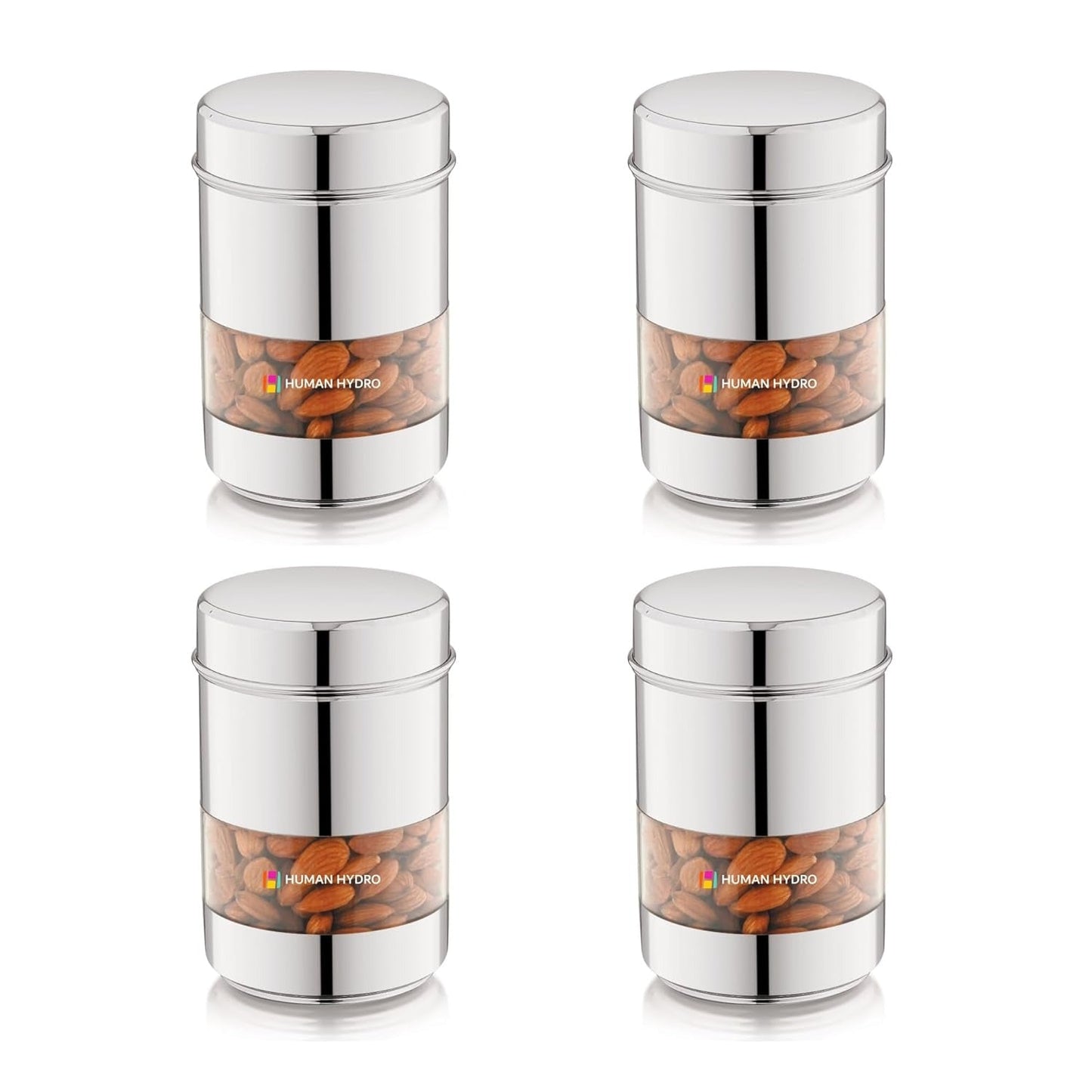 Human Hydro Stainless Steel Storage Containers - Set of 4 (500ml Each)