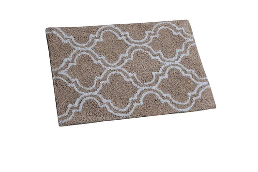 Aerohaven Cotton Glorious Super Soft Moroccan Designer Anti Slip Bathmat Brown Colour