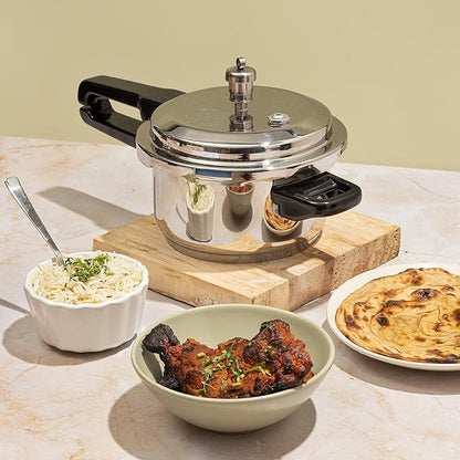Vinod 18/8 Stainless Steel Pressure Cooker Outer Lid 3 Litre | Unique Sandwich Bottom Cooker