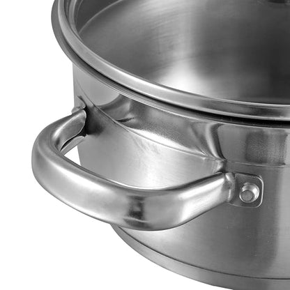Vinod Two Tone Stainless Steel Sauce Pot/Saucepan with Glass Lid - 2.3 Litre, 18cm | 6.2mm Thick