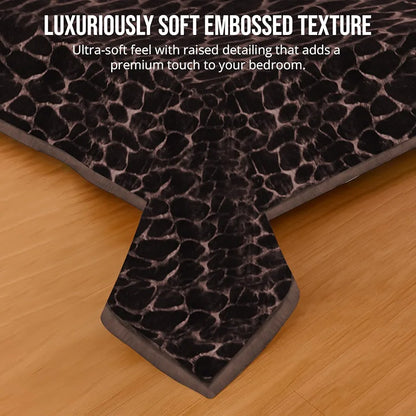 Cloth Fusion Floral Embossed Mink Blanket Single Bed for Winter Soft Kambal for Comfort & Warmth Brown