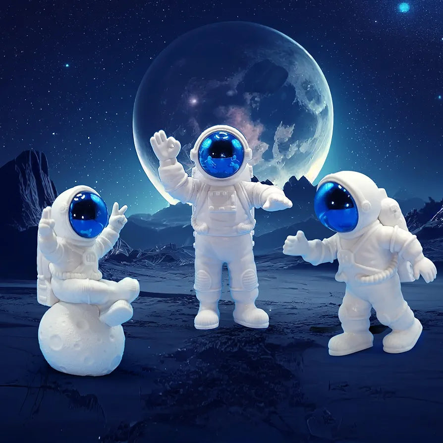 Street27 Polyvinyl Chloride 3Pcs Astronaut Action Figurine Home Decor