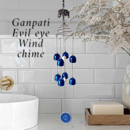 Paradigm Pictures Evil Eye Wind Chime for Home and Balcony Bells With Elephant