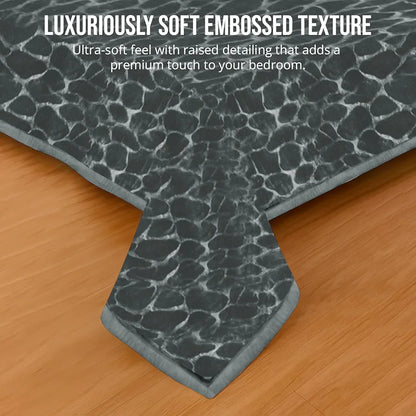 Cloth Fusion Floral Embossed Mink Blanket Single Bed for Winter Soft Kambal for Comfort & Warmth Slate Grey