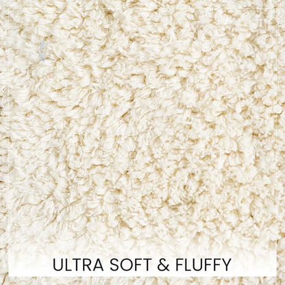 Sashaa World Super Absorbant Cotton Reversible Bath Rectangular Mat Bathroom Rugs Colour Ivory