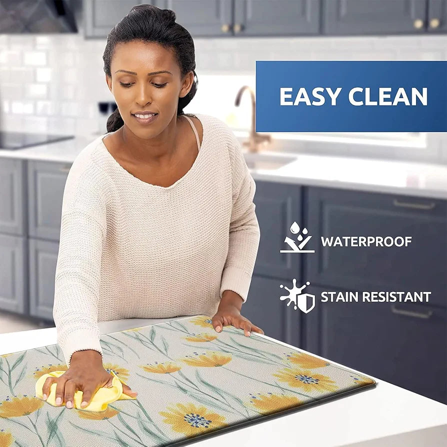 Luxe Home Columbo Anti-Fatigue Kitchen Mat Non-Slip Cushioned Comfort Mat Colour Sunflower