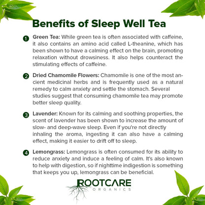 Rootcare Organics Relaxing Sleep Well Tea - 100 gms