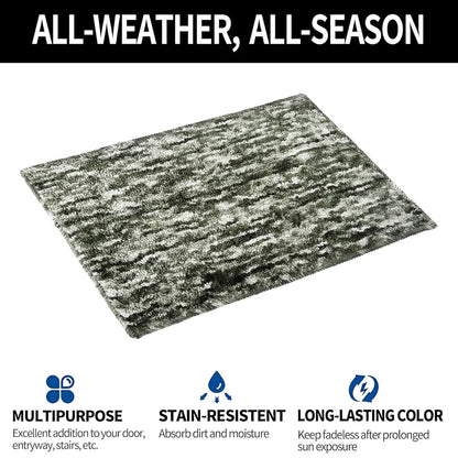 Kuber Industries Door Mat Multi Riyal Doormat Microfiber Entrance Mat Green Colour
