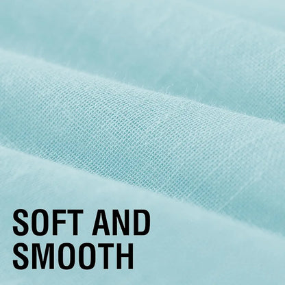 Cloth Fusion Cotton Feel Sheer Door Curtains 7 Feet Long Set of 2 Semi-Transparent Aqua