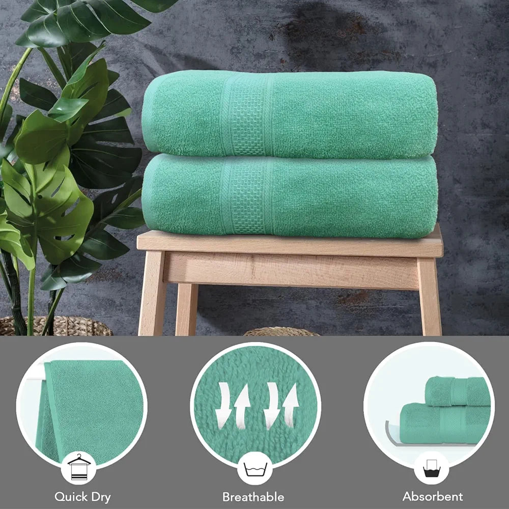 Luxe Home Cotton Bath Towel 450 GSM Quick Dry Large Size Bathroom Towels Colour Aqua